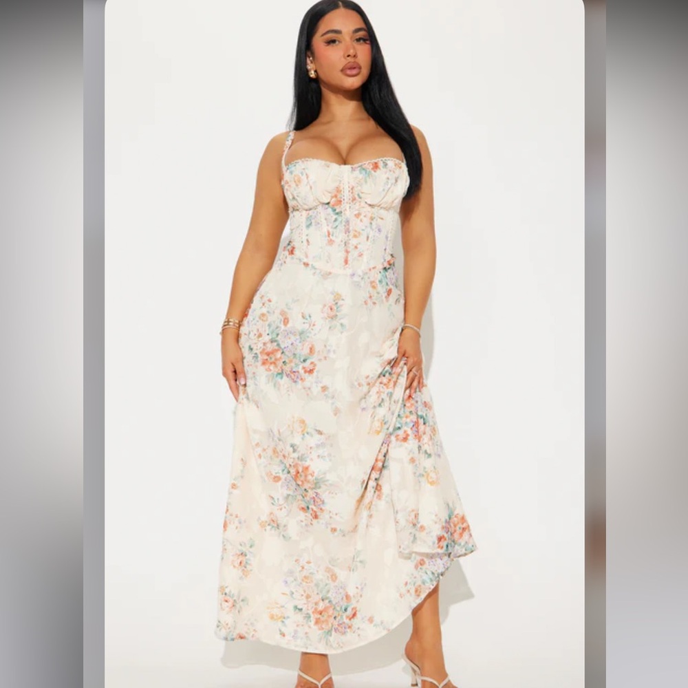 Ivory Floral Maxi Dress